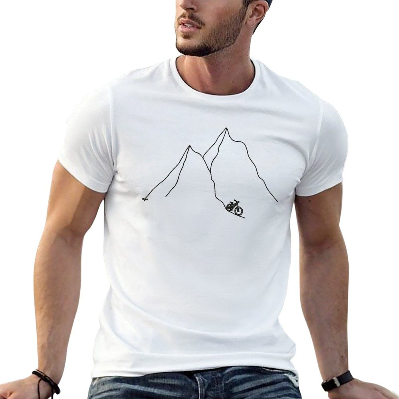 Mountain Biking Holidays - Mountainbike (zwart design) T-shirt Vakantiefeest T-shirt