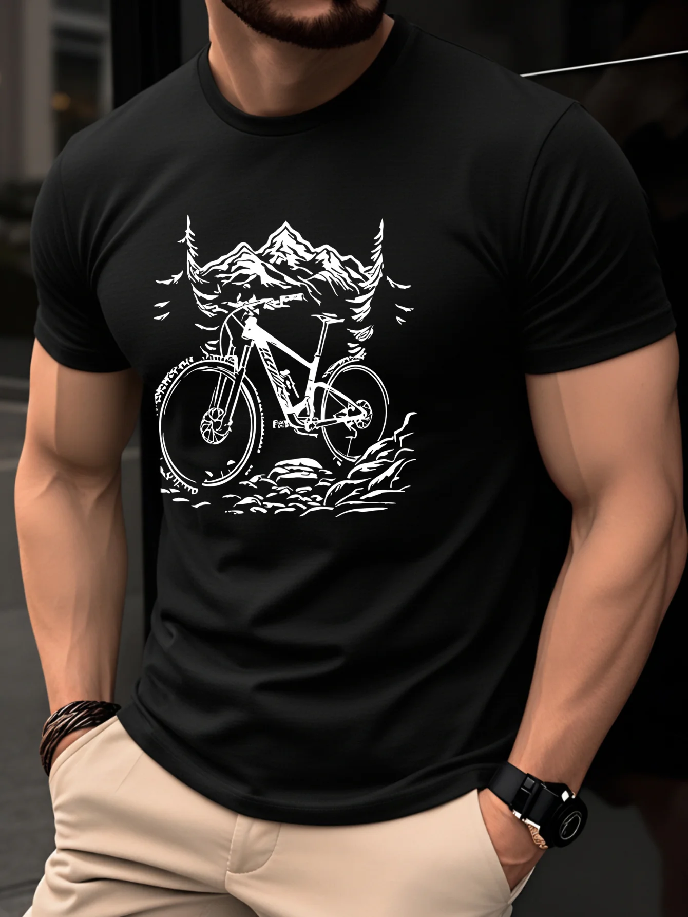 100% katoenen heren-T-shirt me - Mountain Biking Holidays recensie en prijs