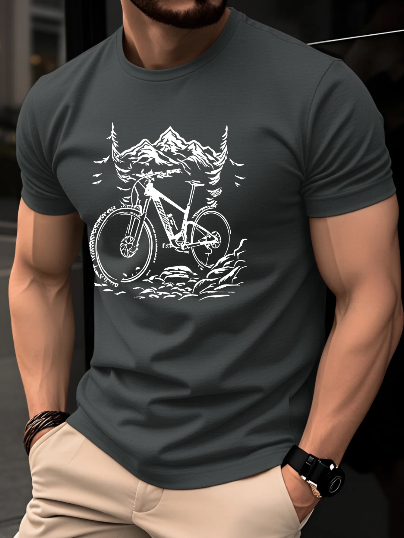 100% katoenen heren-T-shirt me - Mountain Biking Holidays recensie en prijs