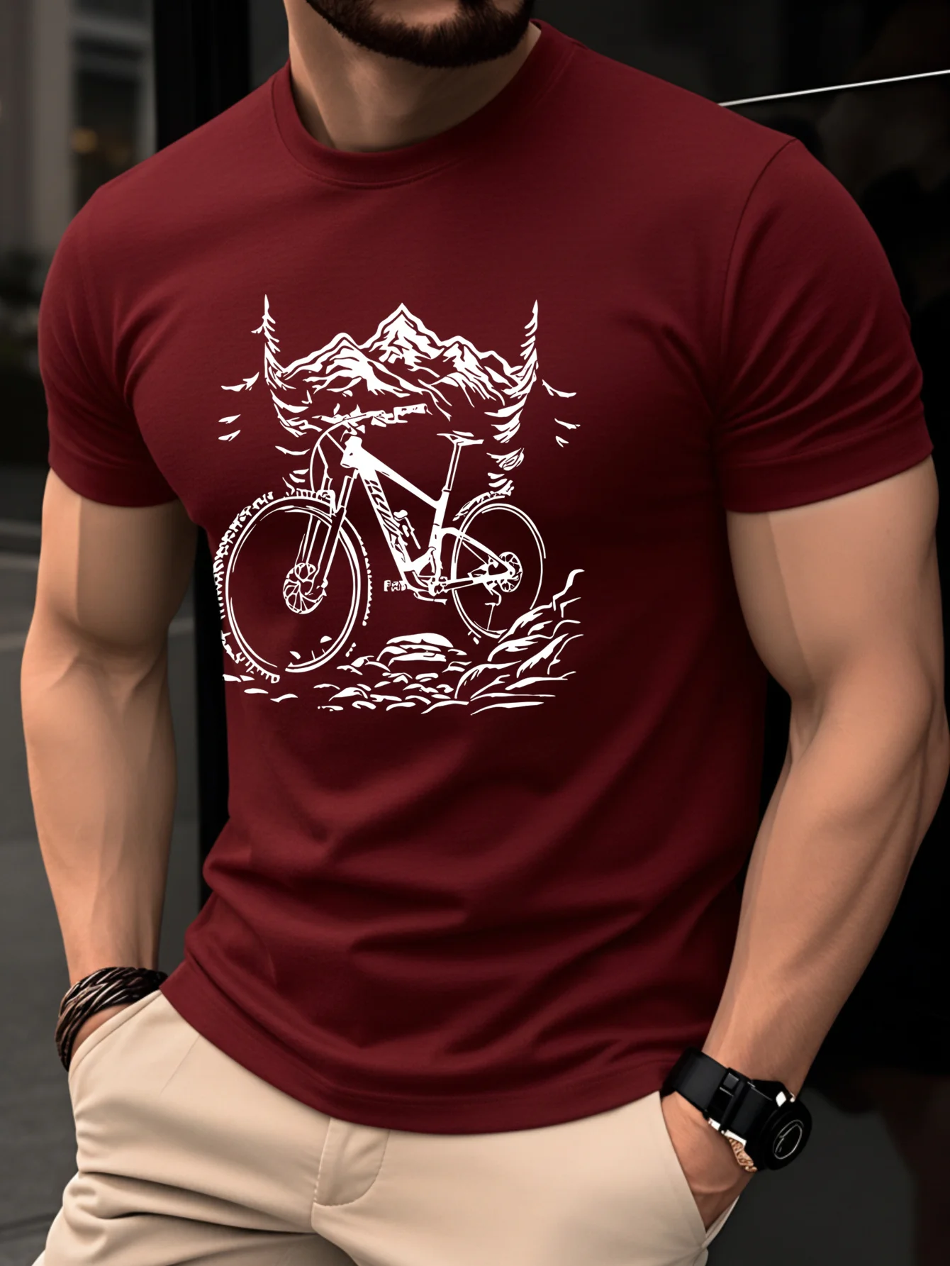 100% katoenen heren-T-shirt me - Mountain Biking Holidays recensie en prijs